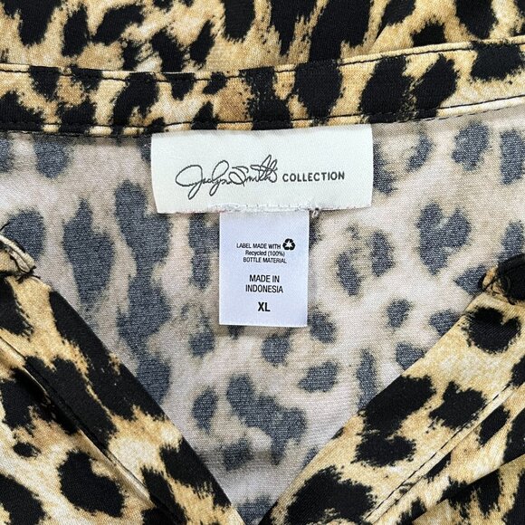 Jaclyn Smith Animal Print Button-Up Blouse - Picture 4 of 6